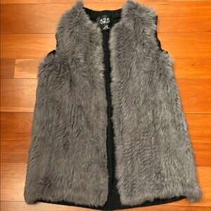 525 America Charcoal Faux Fur Vest